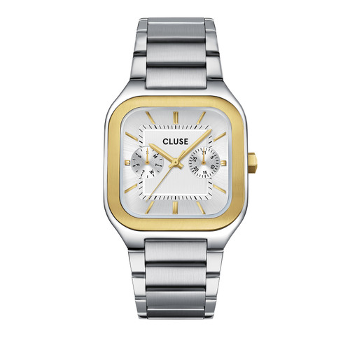 CLUSE Quadrus Multifunction Steel, Silver, Two Tone