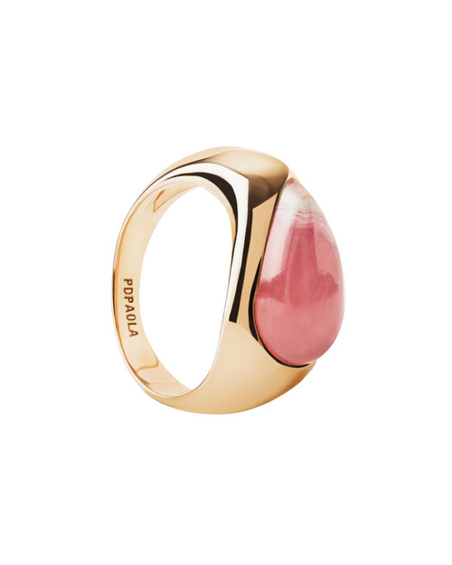 PDPAOLA Rhodochrosite Luna Stamp Ring