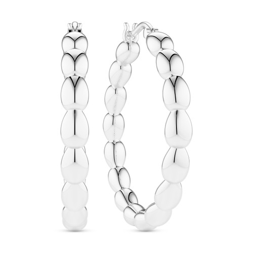 Sif Jakobs Goccia Cerchi Pianura Grande Earrings Silver