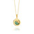 Rachel Jackson Small Deco Sun Amulet Birthstone Necklace Emerald