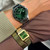 CLUSE Aravis Green/Silver Steel Link