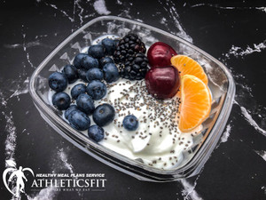 8 oz Greek yogurt and mixed berries