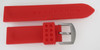 Red Silicone Rubber Watch Strap 24mm