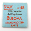 Bulova 7AM 5 Screws For Setting Lever Part # 48