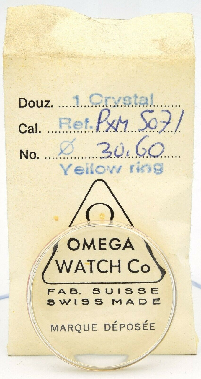 Omega PX5071 Plexi Watch Crystal With Yellow Tension Ring