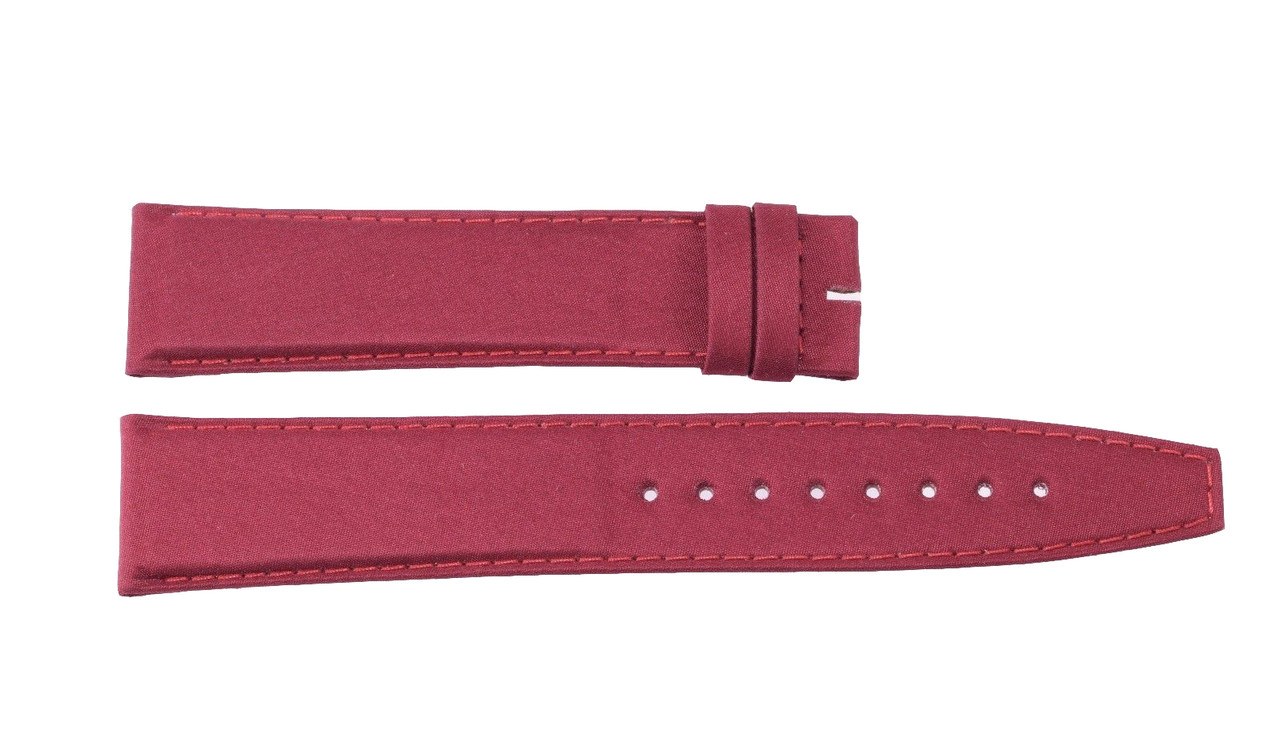 Burgundy Silk and Leather Watch Strap 20MM R CD