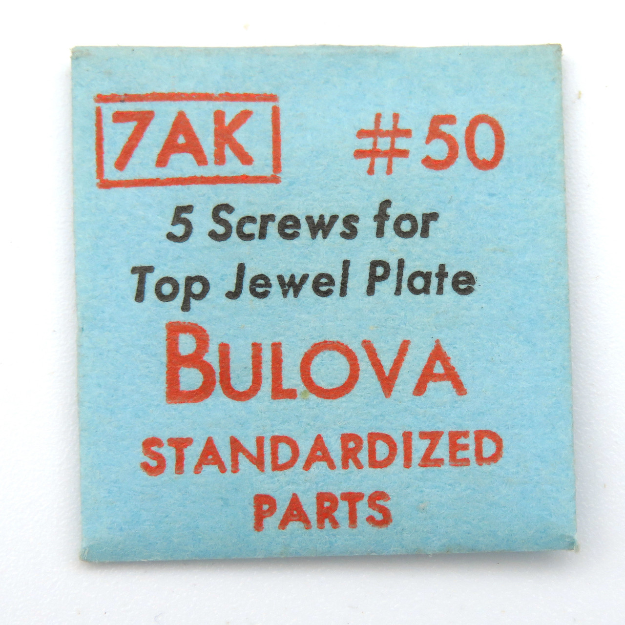Bulova 7AK 5 Screws For Top Jewel Plate Part # 50