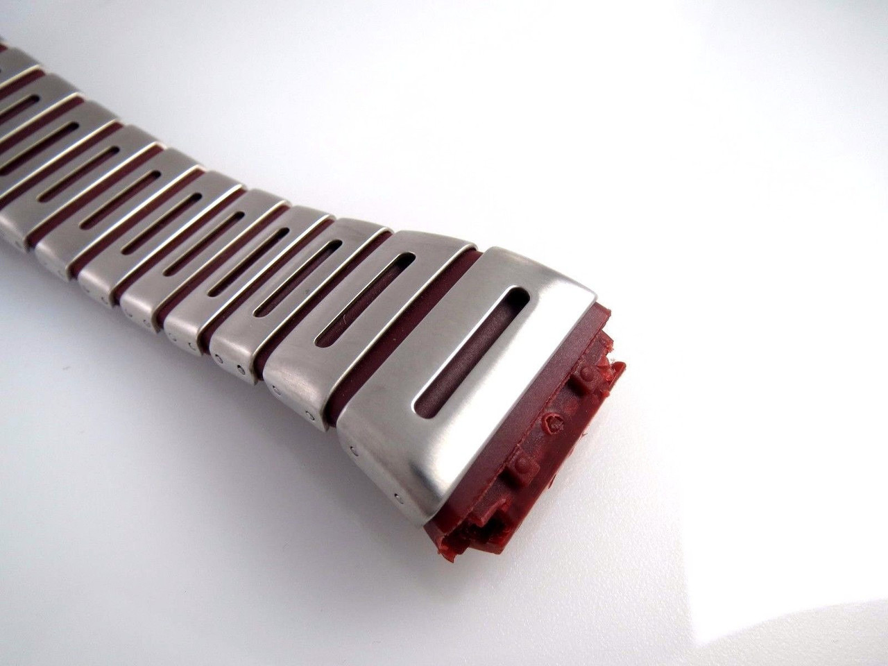 Red and Satin Metal Watch Band