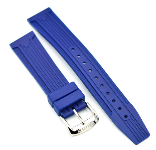 Citizen 18mm Blue Rubber Watch Strap For Eco Drive
