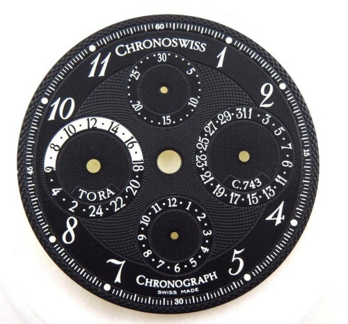Chronoswiss Tora C.743 Black Chronograph Watch Dial