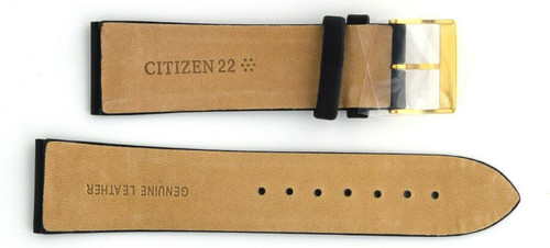 22mm Citizen Black Smooth Leather Watch Strap 59-S50727