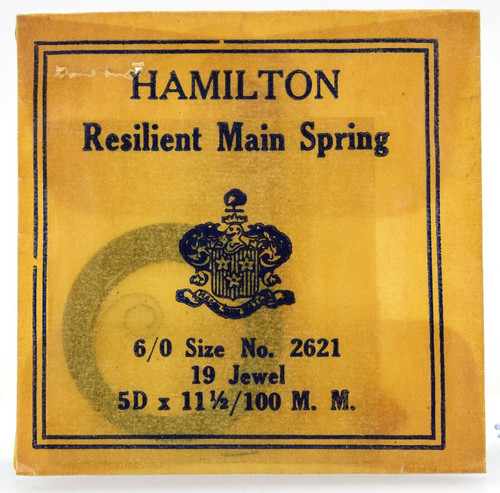 Hamilton 6/0 Size Mainspring No. 2621 19 Jewel