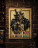 Keep It Mint — Zombie Uncle Sam 11×14 UV Canvas Wall Art Print