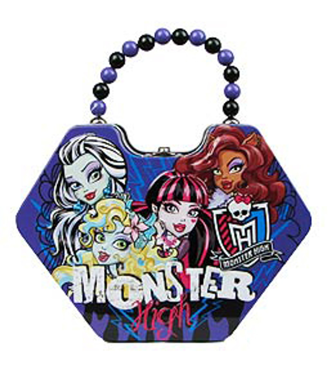 Monster High Group Diamond Shaped Purse With Beaded Handle Tin Buy At Not Just Toyz #monster high #monster high dolls #monster high collection #ok to rb!! not just toyz