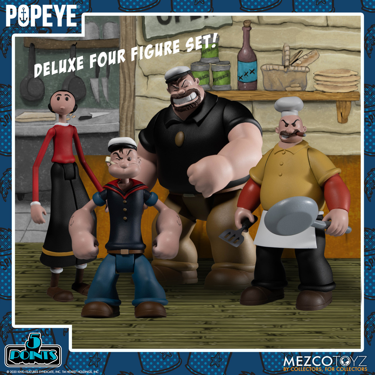 Mezco Toyz Popeye 5 Points Deluxe Box Set - Buy at Not Just Toyz