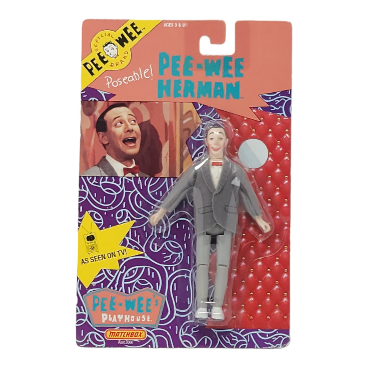 Vintage 1988 Matchbox Pee-Wee Herman Action Figure - Poseable Toy