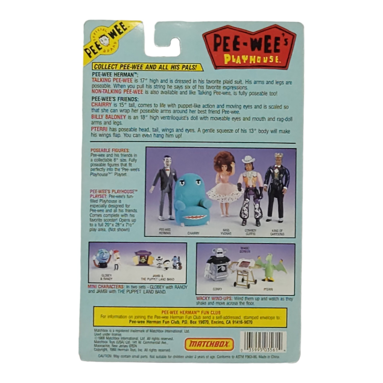 その他 Rare! 80s PEE-WEE HERMAN MATCHBOX U.S.A. Matchbox Pee-Wee Herman Talking Doll 611230210789| eBay