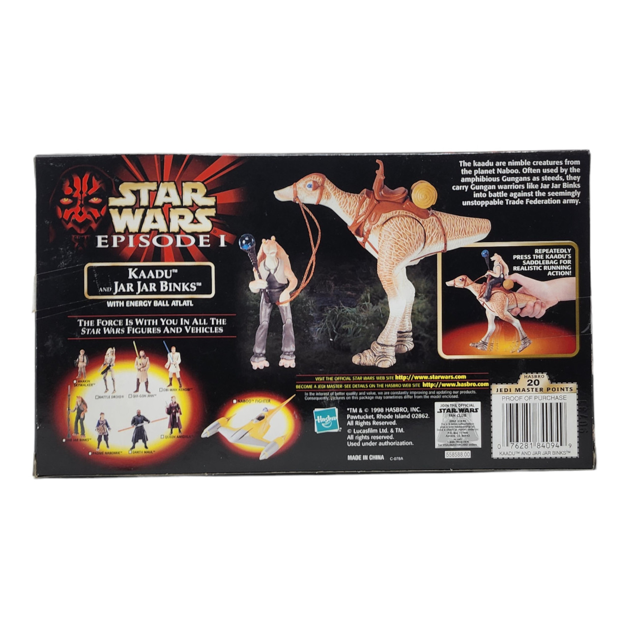 Hasbro Star Wars Episode 1 Kaadu and Jar Jar Binks Set - Action