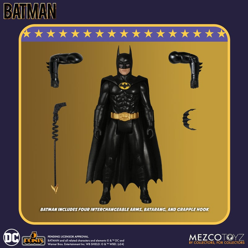 Mezco Toyz Batman 1989 5 Points Action Figure Set of 3: Batman