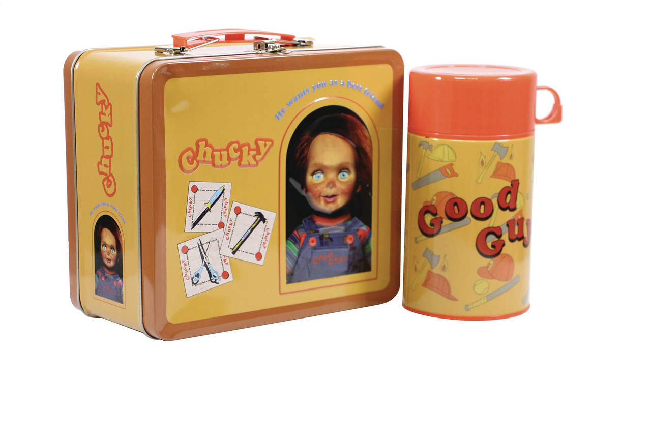 Child's Play Chucky Good Guys Tin Titans Lunch Box with Thermos