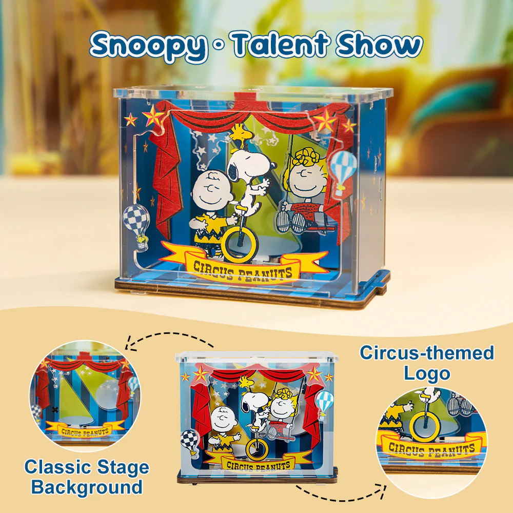 Puremind Peanuts Snoopy Mini Scene Talent Show Wooden Puzzle