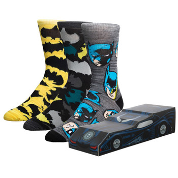 DC Comics Batman Bat Mobile 3 Pair Crew Box Set DC Comics Batman Bat Mobile 3 Pair Crew Box Set