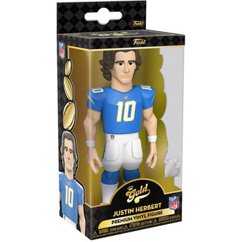 Funko NFL Los Angeles Chargers Justin Herbert 5-Inch Vinyl Gold Figure Funko NFL Los Angeles Chargers Justin Herbert 5-Inch Vinyl Gold Figure