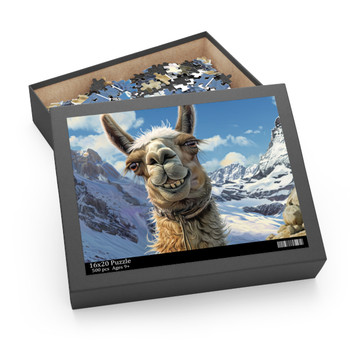 Whimsical Peaks Llama Portrait Puzzle