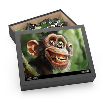 PrimatePalette Jigsaw: Whimsical Chimpanzee Portrait Puzzle