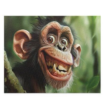 PrimatePalette Jigsaw: Whimsical Chimpanzee Portrait Puzzle