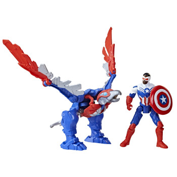 Marvel Mechasaurs Mech Strike Captain America & Redwing Action Figure Set