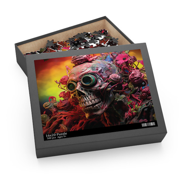 Floral Skull Fusion Jigsaw Puzzle