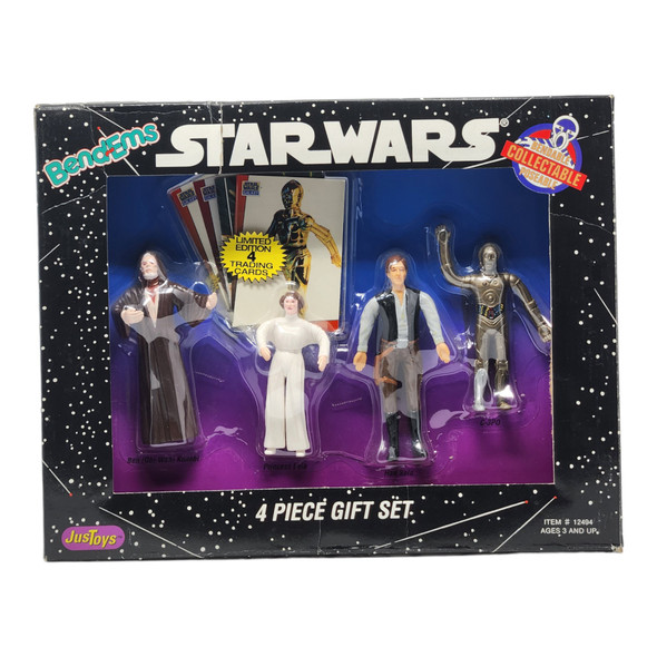 JusToyz Star Wars Bend-Ems Obi-Wan, Leia, Han Solo & C-3PO Bend-Ems 4 Piece Gift Set