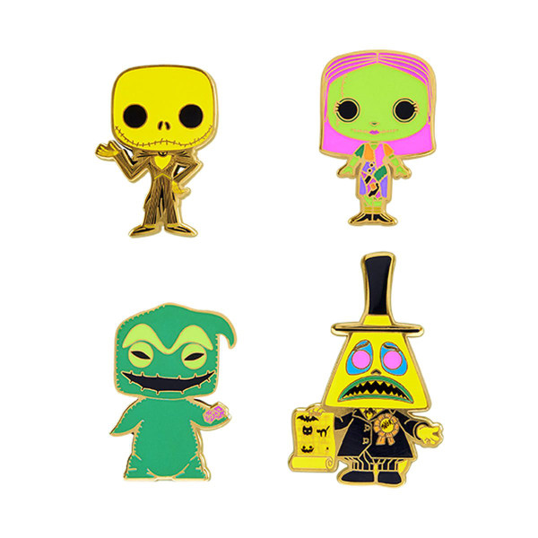 Funko The Nightmare Before Christmas Black Light Pin 4-Pack Set