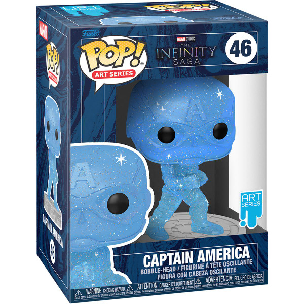 Funko Avengers Infinity Saga Captain America Blue Artist Series Pop! Vinyl Figure with Pop! Protector Case