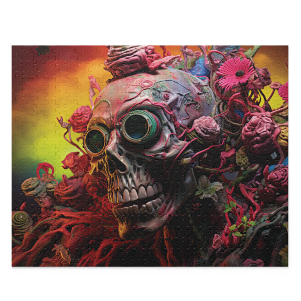 Floral Skull Fusion Jigsaw Puzzle