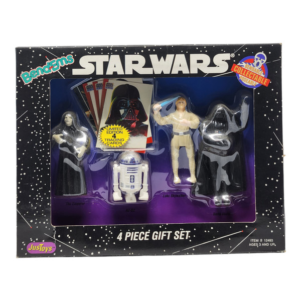 JusToyz Star Wars Bend-Ems 4 Piece Gift Set - Obi-Wan, Leia, Han