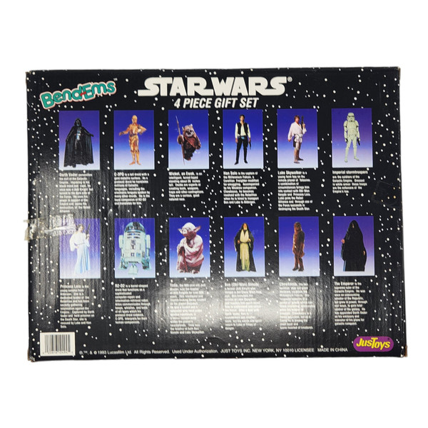 JusToyz Star Wars Bend-Ems Obi-Wan, Leia, Han Solo & C-3PO Bend-Ems 4 Piece Gift Set