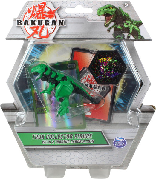 Bakugan Trox (Green) Collector Figure with 2 Trading Cards and Coin