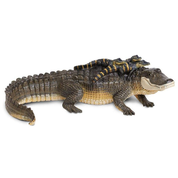 Alligator with Babies Toy – Realistic Wildlife Figure
