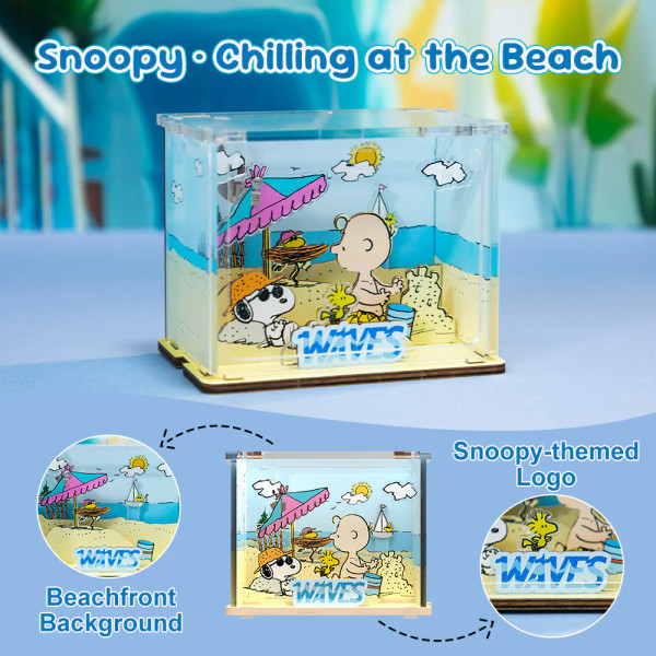 Puremind Peanuts Snoopy Mini Scene Chilling at the Beach Wooden Puzzle