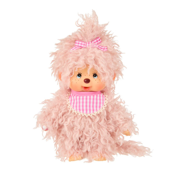 Monchhichi Girl Fluffy Pink Beige Plush Doll