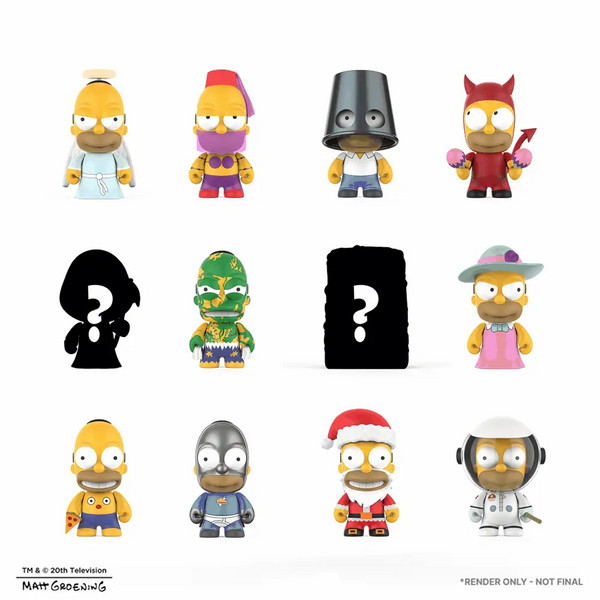 Kidrobot The Simpsons Many Faces of Homer Blind Box Mini Figure Series – Sealed Case of 24