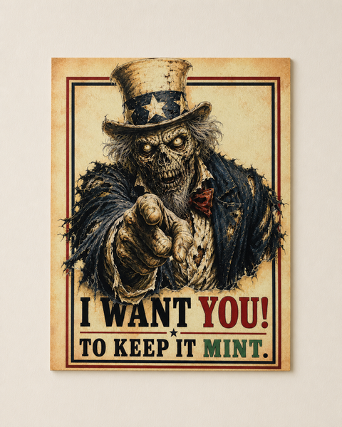 Keep It Mint — Zombie Uncle Sam 11×14 UV Canvas Wall Art Print