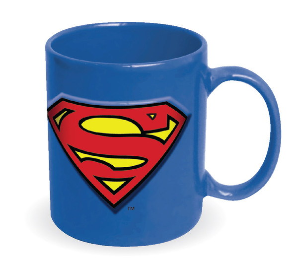 Superman Embossed Logo Blue 20 oz. Ceramic Mug