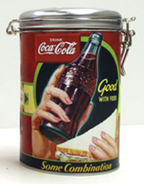 Coca-Cola Good With Food Round Locktop Tin