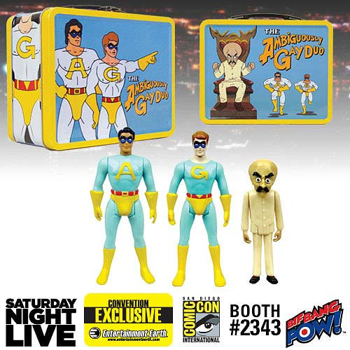 SNL The Ambiguously Gay Duo & Bighead 3 3/4-Inch Figures in Tin Tote