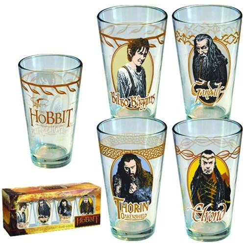Hobbit: Unexpected Journey Pint Glass 4-pack