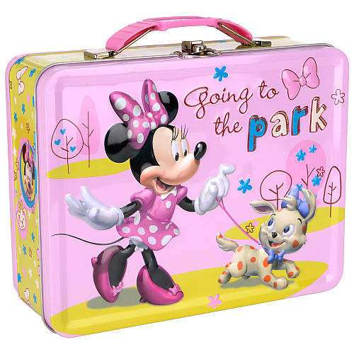 Disney Minnie Mouse Going to Park Large Embossed Carry All Tin Lunch Box