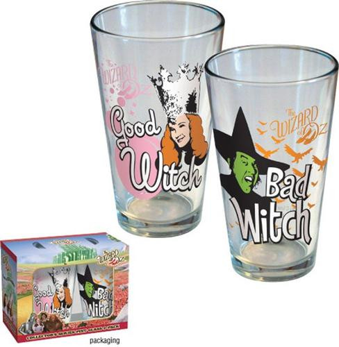 Wizard of Oz Good Witch Bad Witch Pint Glass 2-pack